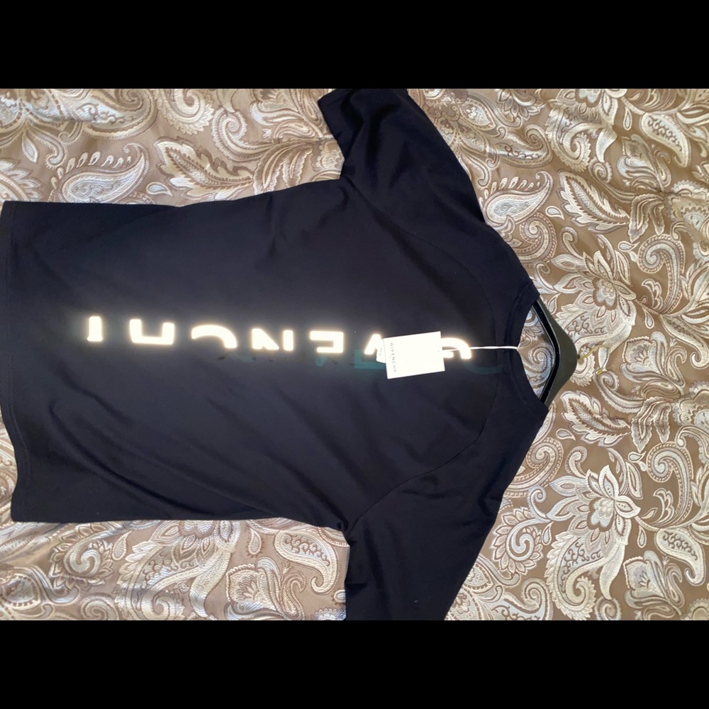Black Reflective Givenchy Logo Shirt